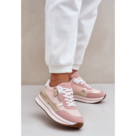 Női fényes sportcipő a platformon rózsaszínű 2 Női fényes sportcipő a platformon rózsaszínű 2