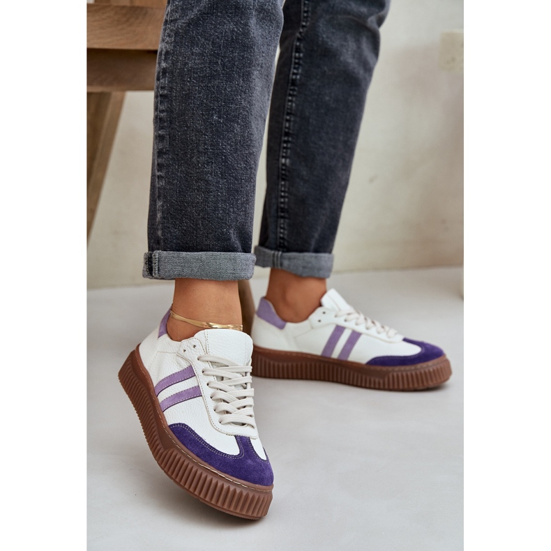 Zazoo n1068s6 bőr alacsony női cipők a platformon fehér 2