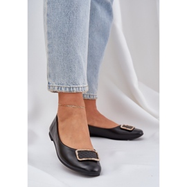 Öko bőr balerinák fekete dekorációval 2