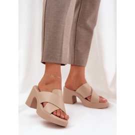 Könnyű ruházat flip -flops az öko bőroszlopon bézs 2