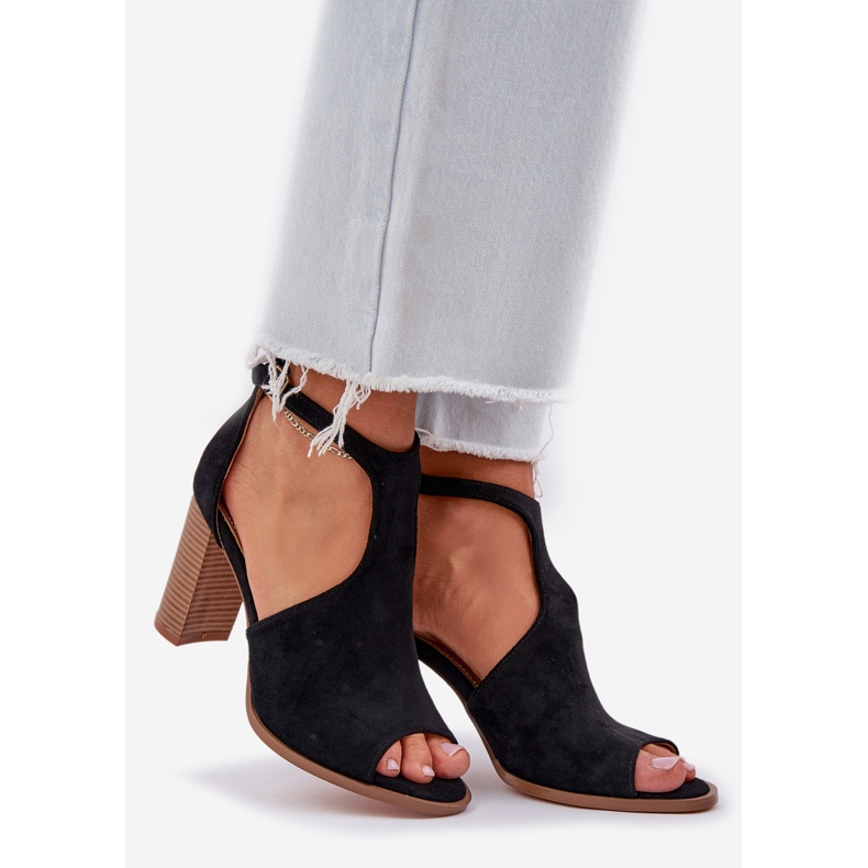 Szandál az öko velúr postán fekete 1