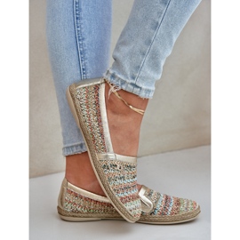 Elegáns bőr espadrilles Zazoo 10178 multikolor zsinórral aranysárga 2