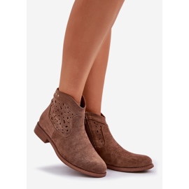 Lapos sarkú női nyílt munkás csizma S.Barski Hy51-113 barna 1