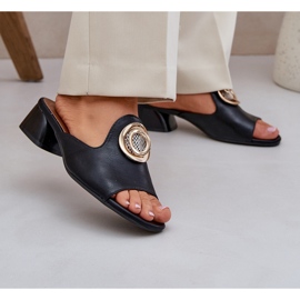 Jezzi Elegáns női alacsony fejek, fekete dekorációval 2