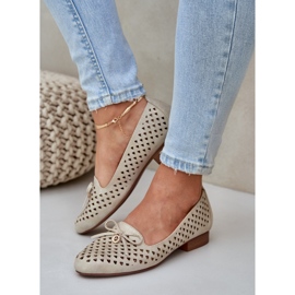 Jezzi Nyílt ballerinák öko bőr íjjal aranysárga 2