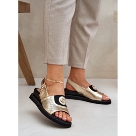 Jezzi Női szandál arany ékekhez díszes aranysárga 2