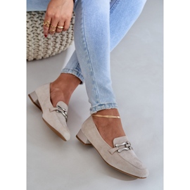 Jezzi Mokaszinok díszítéssel egy finom sarokú öko lámpás bézs 2 Jezzi Mokaszinok díszítéssel egy finom sarokú öko lámpás bézs 2
