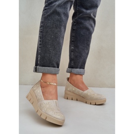 Jezzi Női cipő nyitott arany ékmintával aranysárga 2 Jezzi Női cipő nyitott arany ékmintával aranysárga 2