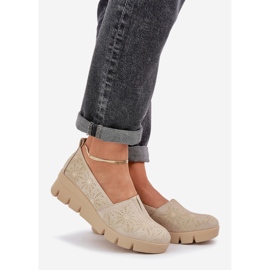 Jezzi Női cipő nyitott arany ékmintával aranysárga 1 Jezzi Női cipő nyitott arany ékmintával aranysárga 1