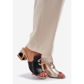 Elegáns bőr sarkú laura messi 2875 fekete és arany 1