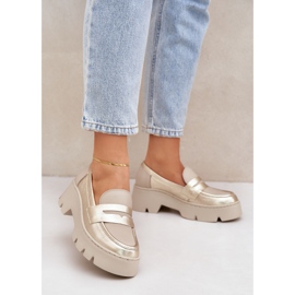 Zazoo Lapos, rágcsált női bőrfutók aranyszínű aranysárga 2