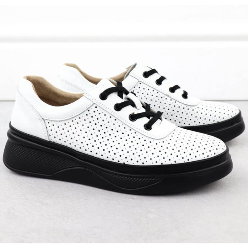 Openwork cipő a VinceZa 79506 fehér platformon 2