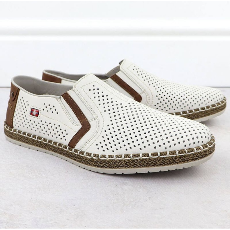 Rieker B5297-80 Fehér Openwork cipő 1