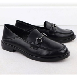 Vinceza Moccasin cipő egy Vinceeza 18107 dekorációval fekete 2