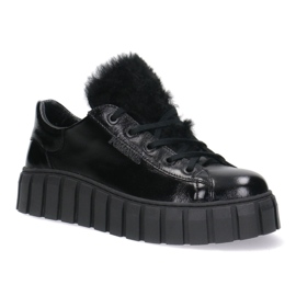 Női bőr cipő Pollonus fekete öntés 5-1578-005 1