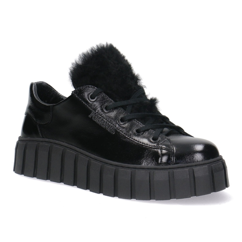 Női bőr cipő Pollonus fekete öntés 5-1578-005 1