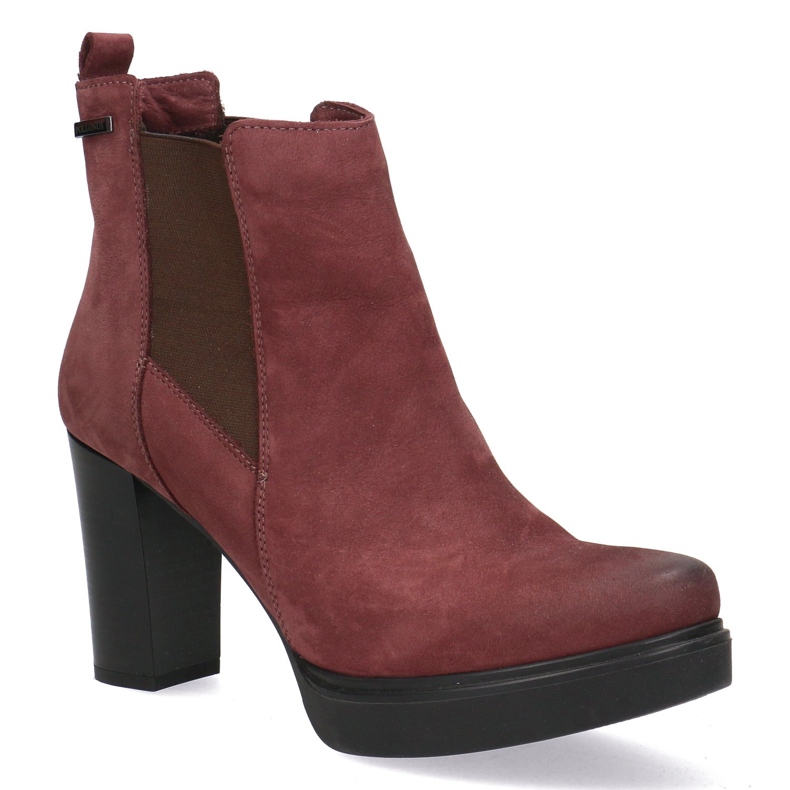 Polbut Női bőr magas sarkú cipő Pollonus Burgundy 5-0871-011 piros 1