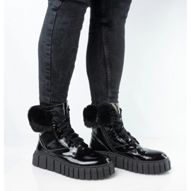 Női bőrbőr Pollonus fekete fegyver 5-1574-001 1