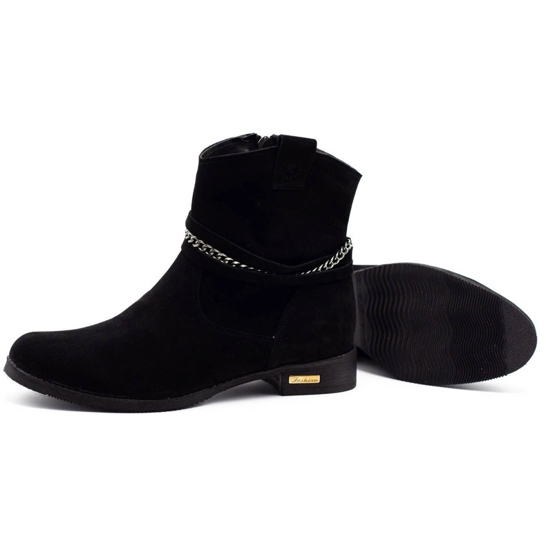 Olivier Fekete női szigetelt csizma Luna lánccal 1 Olivier Fekete női szigetelt csizma Luna lánccal 1