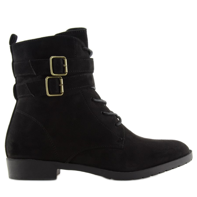 Fűzős csizma velúr fekete H7187 negro 2