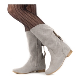 Olivier Áttört Elena csizma szürke 1