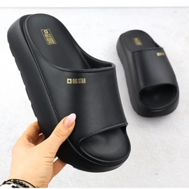 Big Star A női sport papucs egy vastag egyetlen fekete nagy csillagon RR274A567 1