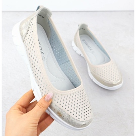 Vinceza Bőr Balerinas OpenWork Comfort Bézs Vinceeza 95323 1