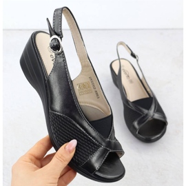 Evento Női szandál ékeken Kényelmes fekete esemény 8863 1