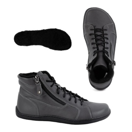 Olivier Női minimalista mezítlábas téli bőrcipő 1261 szürke 1