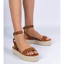 Brown Espadrilles szandál a peronon barna 1