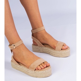 Bézs szandál espadrilles a platformon 1
