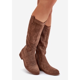 S.Barski Csizma nyitott, lapos sarkú S. Barski Hy51-860 barna 1