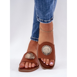 Öko bőr lapos, tetőpapuk teve dekorációval barna 1