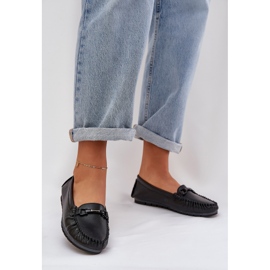 S.Barski Lapos bőrkosárok, S. Barski LR51-547 díszjével ellátott fekete 2