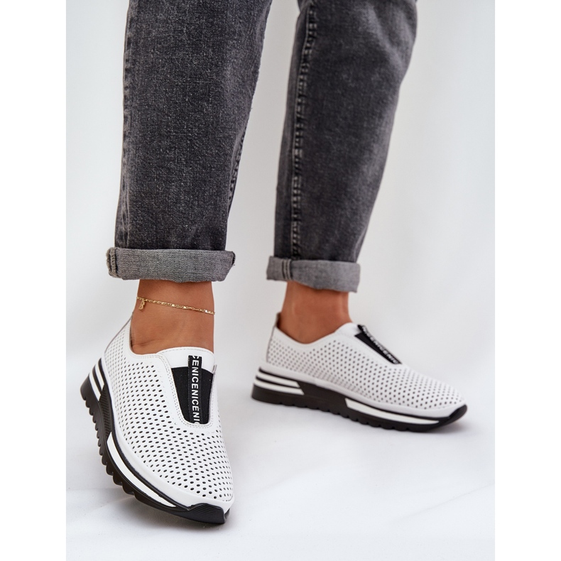 S.Barski Slocked női cipő természetes bőrből, S. Barski LR51-672 fehér 2