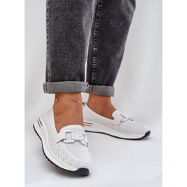 S.Barski Női bőrkövek a platformon S. Barski LR51-556 fehér 2