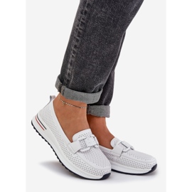 S.Barski Női bőrkövek a platformon S. Barski LR51-556 fehér 1