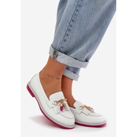 S.Barski Bőr elegáns, lapos sarkú cipők S. Barski LR51-768 Fehér 1