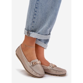 S.Barski Csillogó lapos cipők természetes bőrből D&amp;A LR51-546 Zloty aranysárga 1