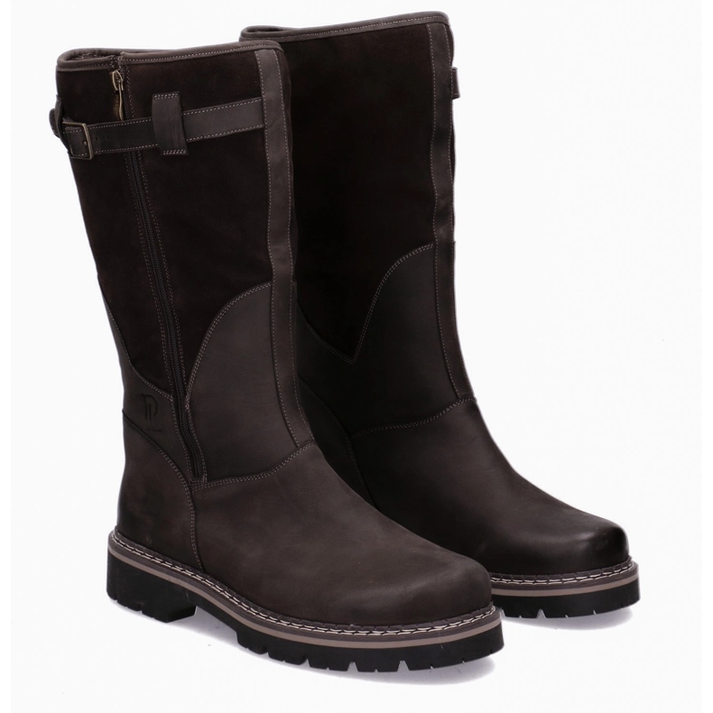 Tartós taktikai csizma-myśliwskie bőr Bariibal Pollonus Brown 6-0104-001 barna barna 1