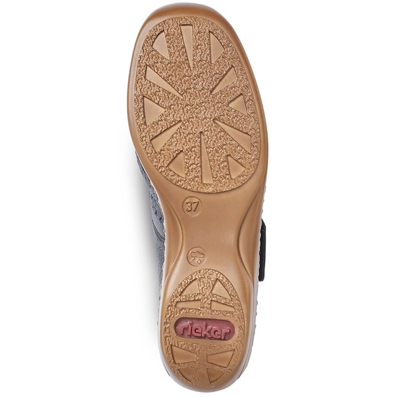 Női bőrcipő tépőzárral sötétkék Rieker 41399-14 1