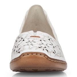 Női fehér áttört bőr cipő Rieker 41356 2