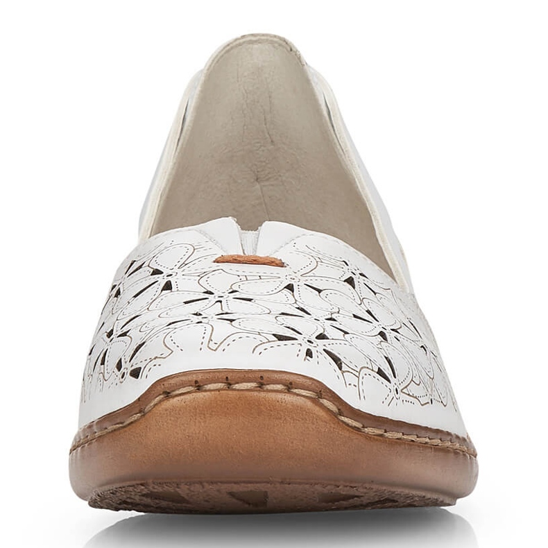 Női fehér áttört bőr cipő Rieker 41356 2