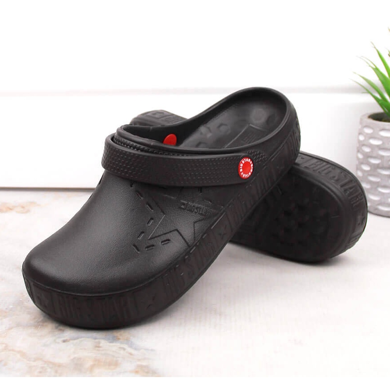 Big Star II275001 fekete kroks fekete hab papucs 1