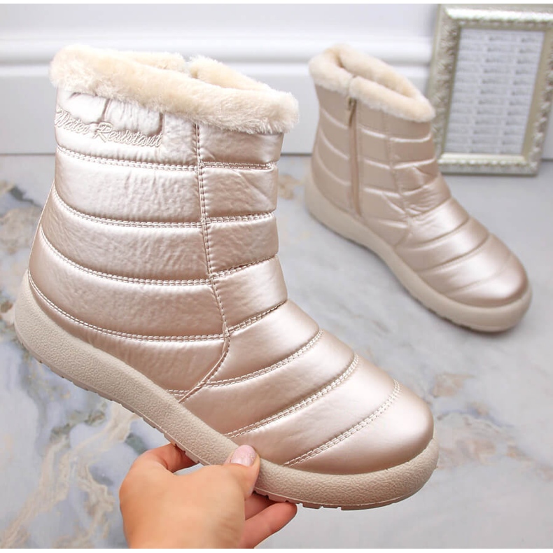 Női vízálló lakkozott hócsizma, bézs News 1467 2 Női vízálló lakkozott hócsizma, bézs News 1467 2