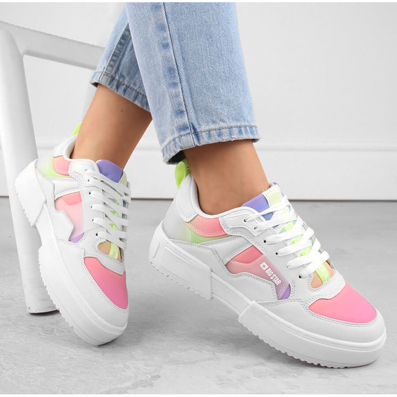 Női többszínű platform sportcipő Big Star NN274359 fehér 2