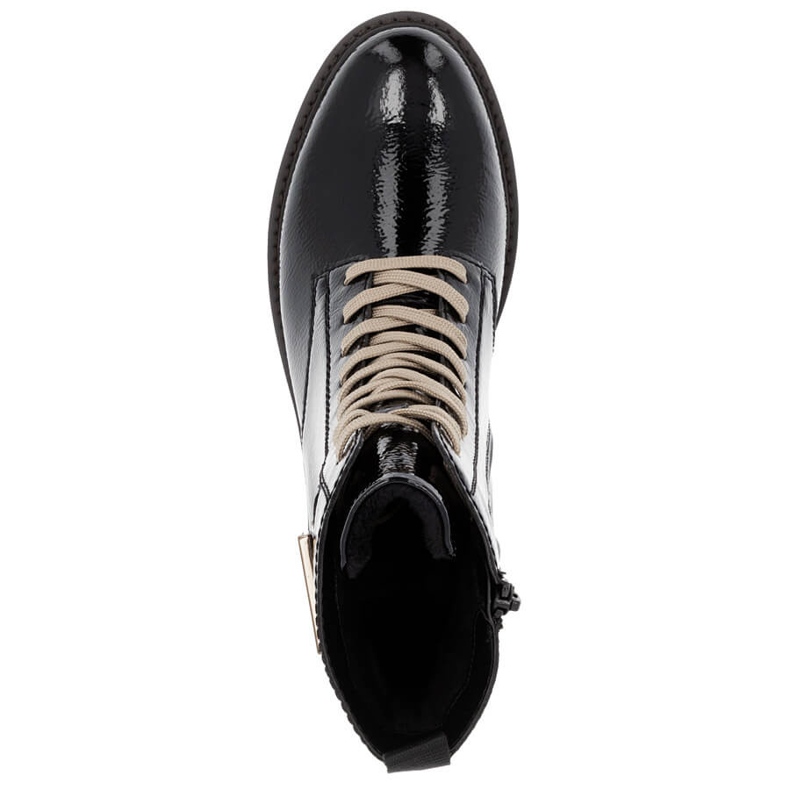 Fekete lakkbőr női csizma Remonte D8663-00 1