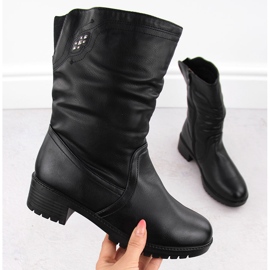 Női hőszigetelt magas fekete bokacsizma Filo Donna Z24-43 1