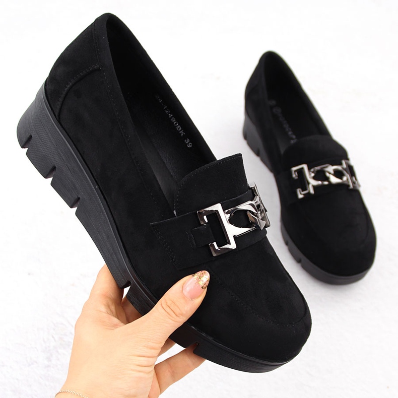 Női fekete ékcipő Potocki 12490 1