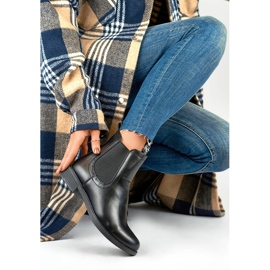 Női klasszikus szigetelt Chelsea csizma, fekete MR-15B 1